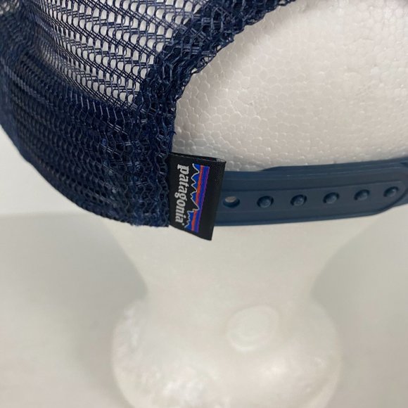 Patagonia Snapback Hat Cap Patch Mesh Organic Cotton Blue - Picture 4 of 8